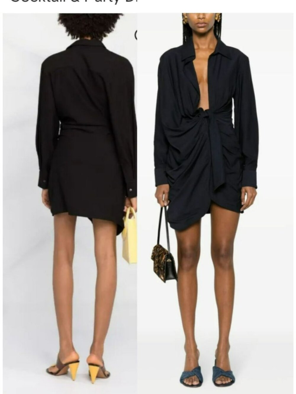 NEW Jacquemus $725 Bahia Robe Black Mini Dress Celebrity Style Shirt Dress - Picture 13 of 14